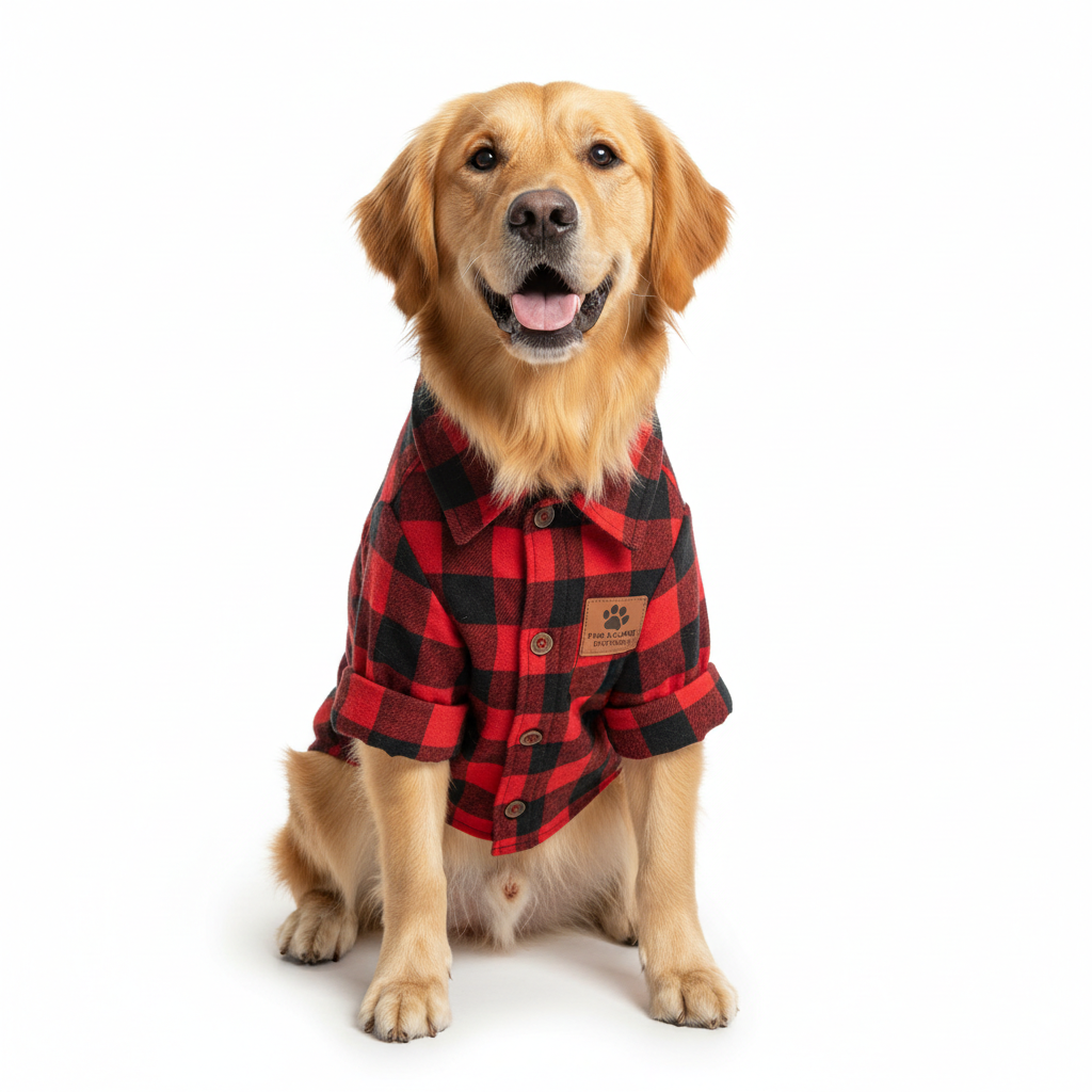 Dog in Flannel