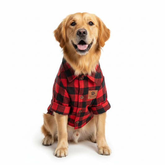 Dog in Flannel
