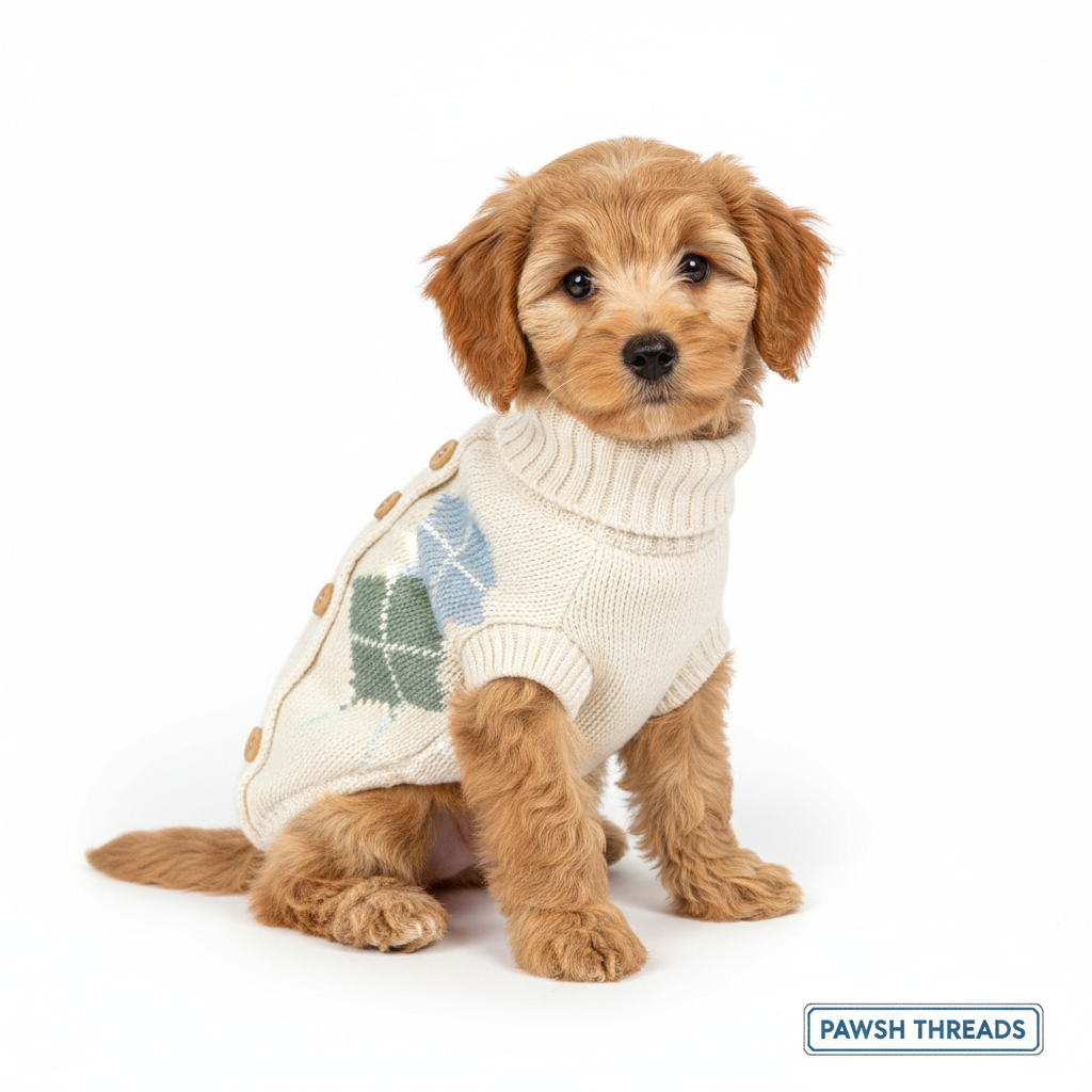 Dog in Knit Sweater