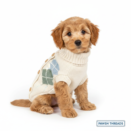 Dog in Knit Sweater